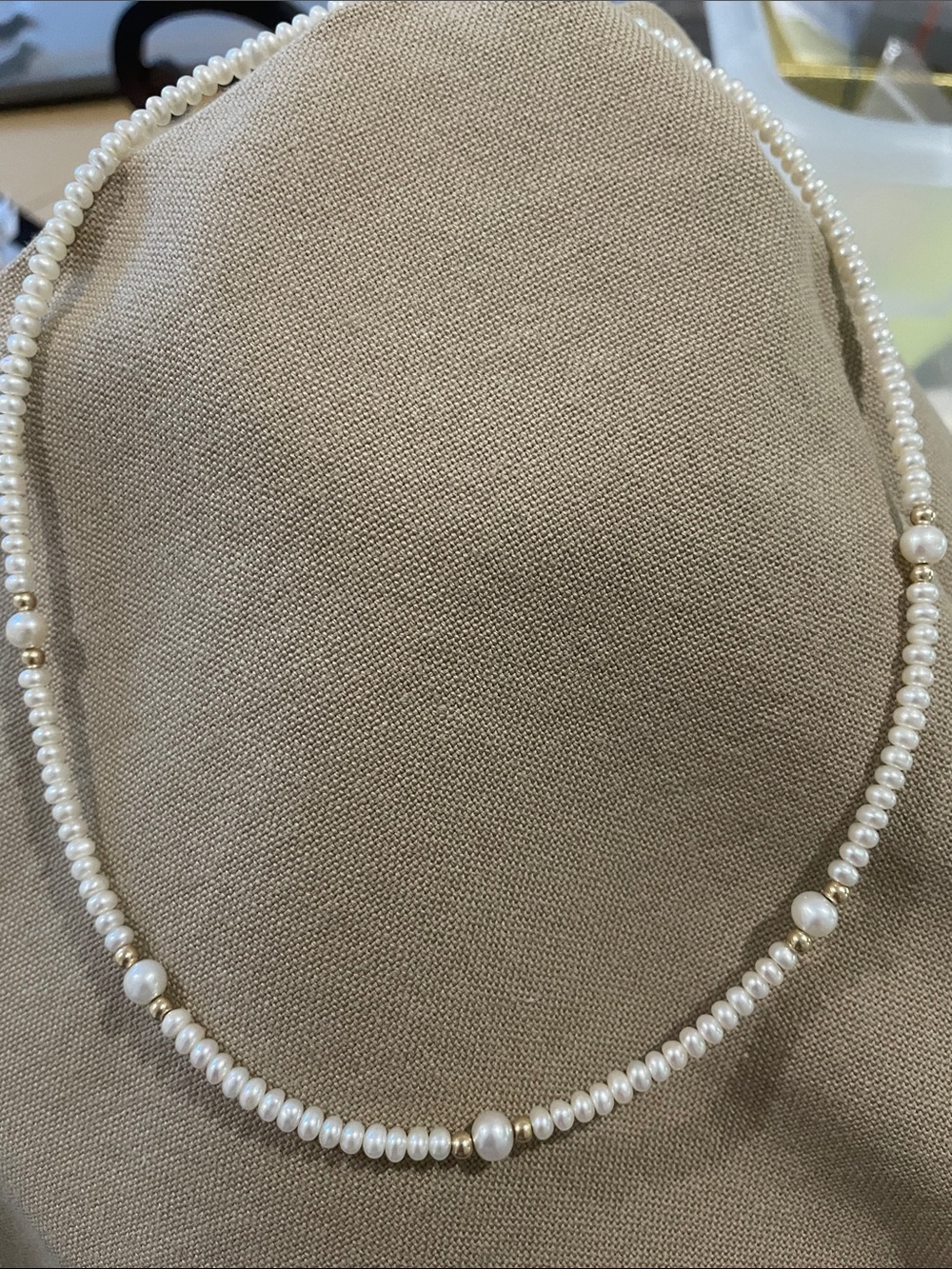 14k pearl necklace 16”